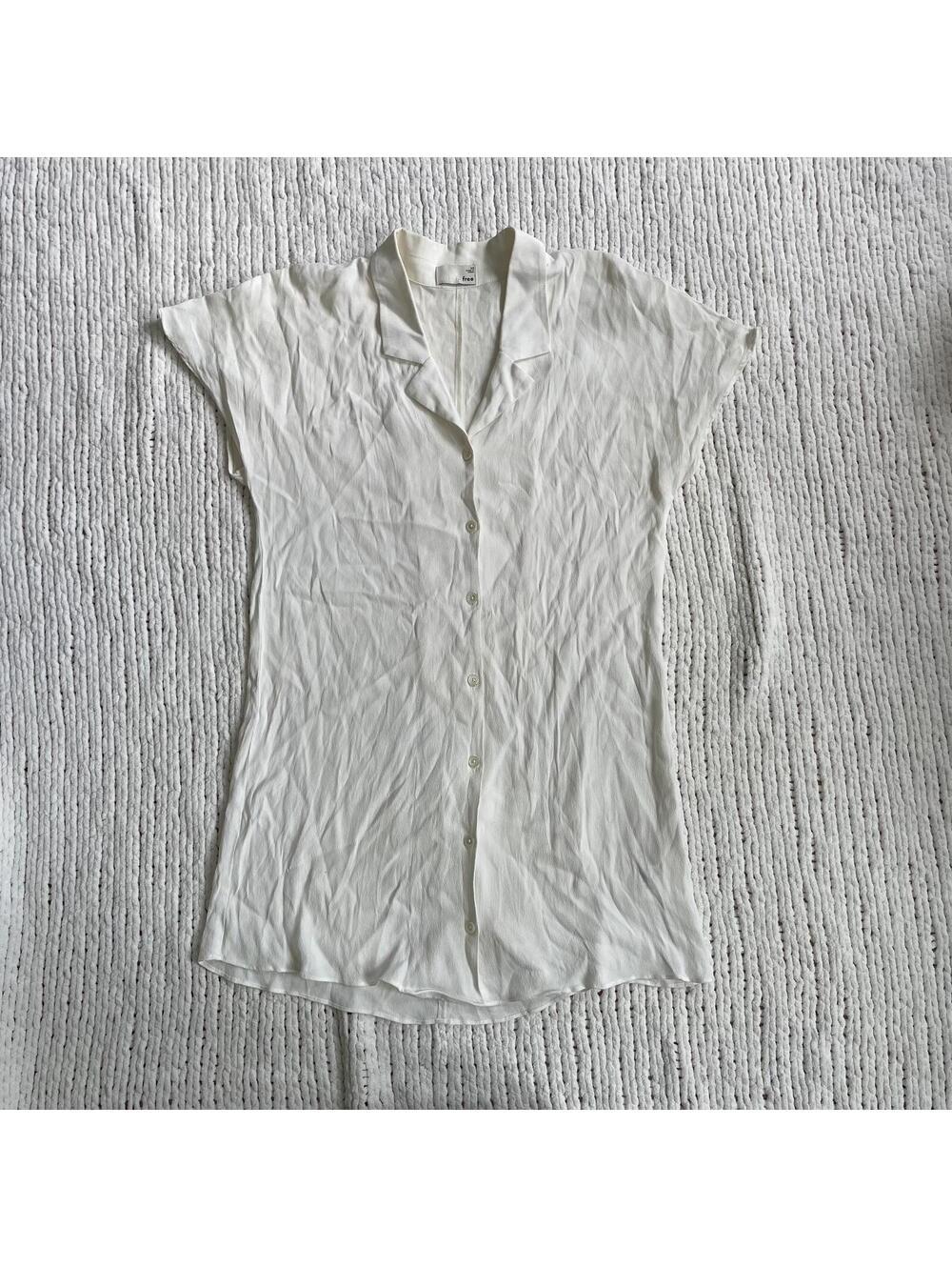 Wilfred Women's White Crepe Button Mini Dress - Size XS
